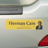 Herman Cain 2012 President van de Verenigde Staten Bumpersticker (Op auto)