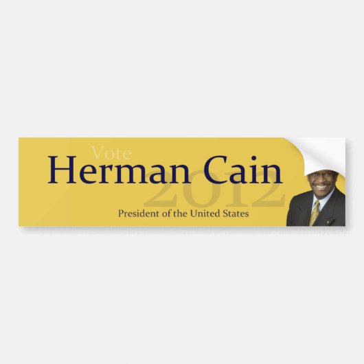 Herman Cain 2012 President van de Verenigde Staten Bumpersticker (Voorkant)