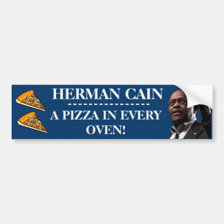 Herman Cain: Een pizza op elke Oven-Blauwe achterg Bumpersticker