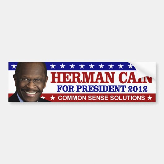 Herman Cain For President 2012 Bumpersticker (Voorkant)