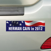Herman Cain in 2012 Bumpersticker (Op auto)