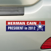 Herman Cain in 2012 Bumpersticker (Op auto)