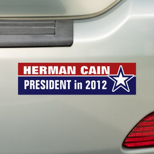 Herman Cain in 2012 Bumpersticker (Op auto)