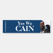 Herman Cain: Ja, we hebben een blauwe achtergrond Bumpersticker (Voorkant)