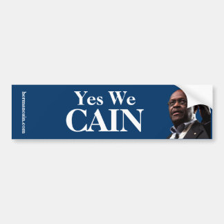 Herman Cain: Ja, we hebben een blauwe achtergrond Bumpersticker