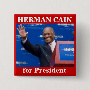 Herman Cain voor de Presiden-toets Vierkante Button 5,1 Cm