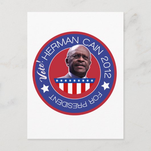 Herman Cain voor het Amerikaanse President 2012 Briefkaart (Voorkant)