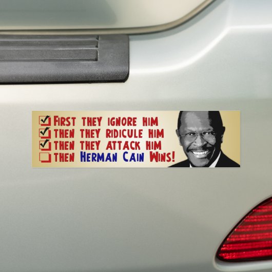 Herman Cain voor President 2012 Bumpersticker (Op auto)