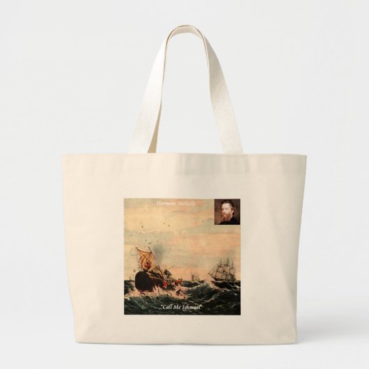 Herman Melville belde me op Ishmael Quote Grote Tote Bag (Voorkant)