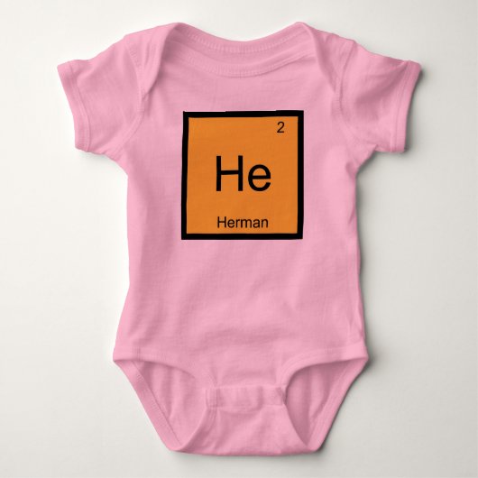 Herman Naam Chemie Element Periodiek Systeem Romper (Voorkant)
