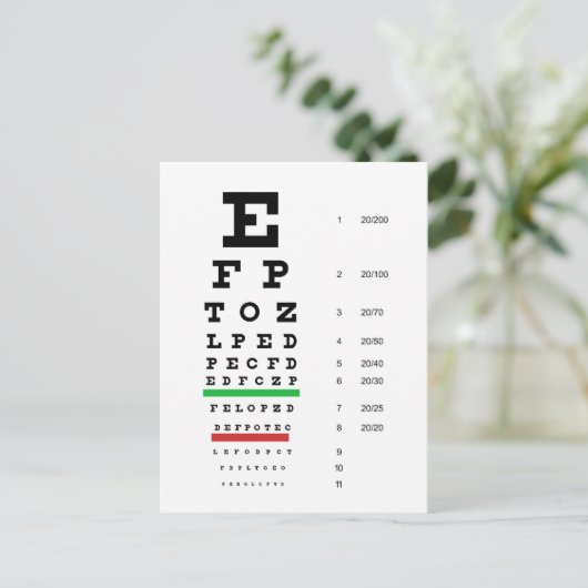 Herman Snellen Eye Chart voor schatting van gezich Briefkaart (Staand voorkant)