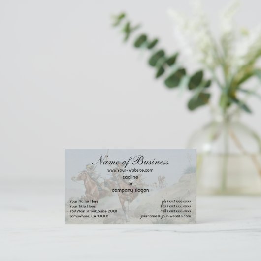 Herman W Hansen Apache Indianen te paard Visitekaartje (Staand voorkant)