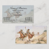 Herman W Hansen Apache Indianen te paard Visitekaartje (Voorkant / Achterkant)