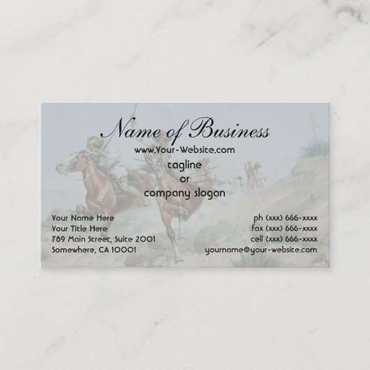 Herman W Hansen Apache Indianen te paard Visitekaartje (Voorkant)