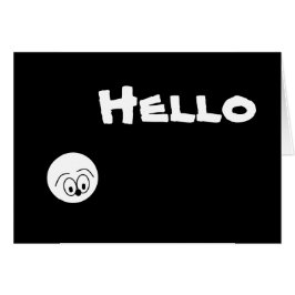Herman zegt "HALLO" zwart-wit Wenskaart