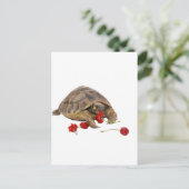Hermann Tortoise en aardbeien Briefkaart (Staand voorkant)