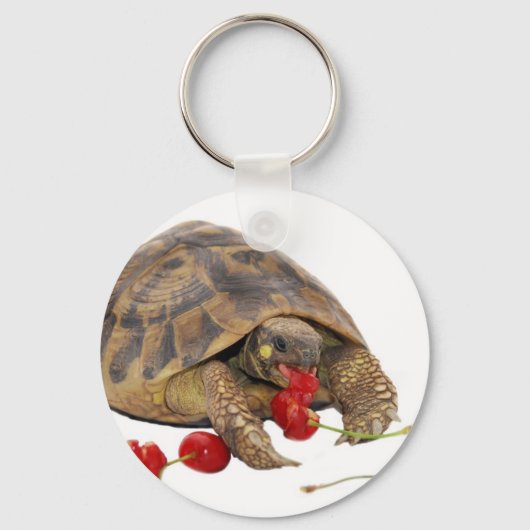 Hermann Tortoise en aardbeien Sleutelhanger (Voorkant)