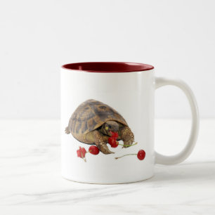 Hermann Tortoise en aardbeien Tweekleurige Koffiemok