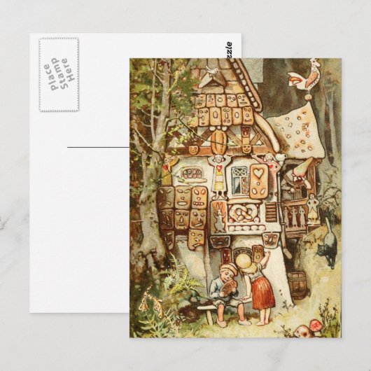 Hermann Vogel - Hansel en Grethel Briefkaart (Voorkant / Achterkant)