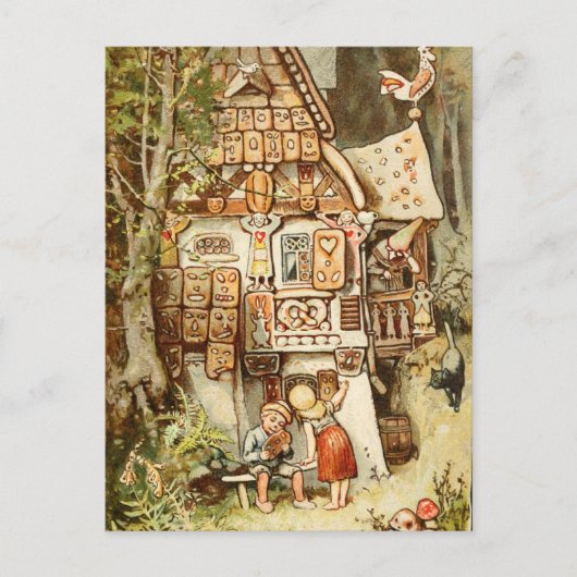 Hermann Vogel - Hansel en Grethel Briefkaart (Voorkant)