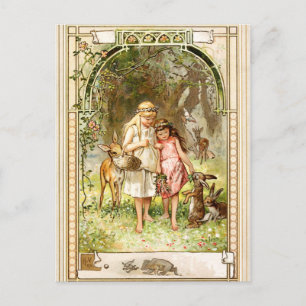 Hermann Vogel - Snow White en Roos Red Briefkaart