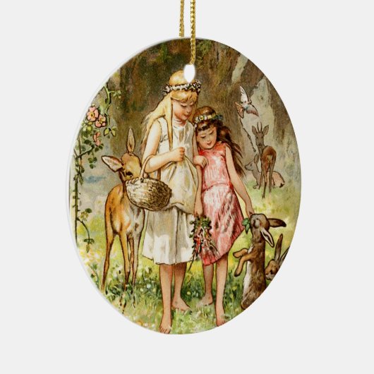 Hermann Vogel - Snow White en Roos Red Keramisch Ornament (Rechts)