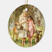 Hermann Vogel - Snow White en Roos Red Keramisch Ornament (Links)