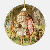 Hermann Vogel - Snow White en Roos Red Keramisch Ornament (Achterkant)