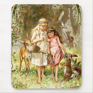 Hermann Vogel - Snow White en Roos Red Muismat