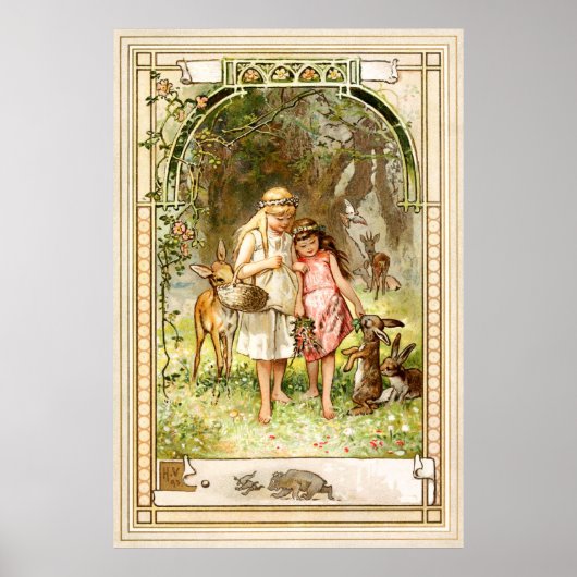 Hermann Vogel - Snow White en Roos Red Poster (Voorkant)