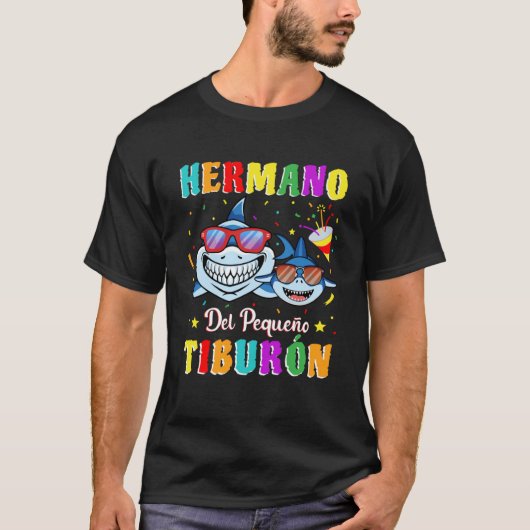 Hermano del Pequeño Tiburón fiesta de cumpleaños t T-shirt (Voorkant)