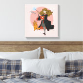 Hermelien en Crookshanks Wingardium Leviosa Canvas Afdruk (Insitu (Slaapkamer))