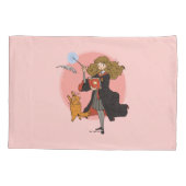 Hermelien en Crookshanks Wingardium Leviosa Kussensloop (Achterkant)