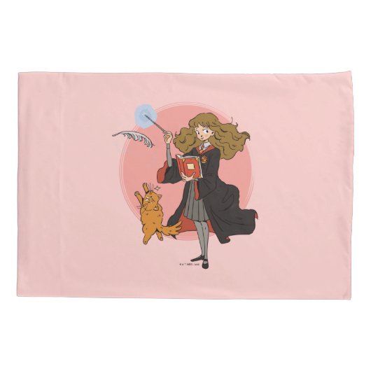 Hermelien en Crookshanks Wingardium Leviosa Kussensloop (Achterkant)