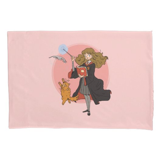 Hermelien en Crookshanks Wingardium Leviosa Kussensloop (Voorkant)