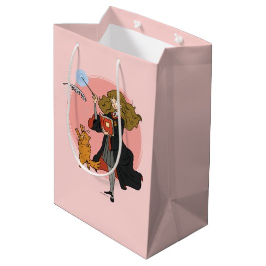 Hermelien en Crookshanks Wingardium Leviosa Medium Cadeauzakje (Achterkant Gekanteld)