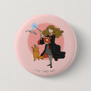 Hermelien en Crookshanks Wingardium Leviosa Ronde Button 5,7 Cm