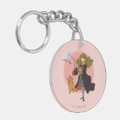 Hermelien en Crookshanks Wingardium Leviosa Sleutelhanger (Voorkant Links)