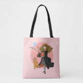Hermelien en Crookshanks Wingardium Leviosa Tote Bag (Voorkant)