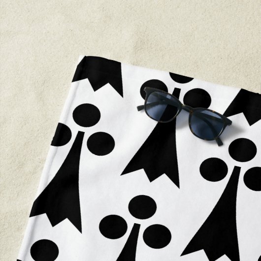 Hermelijnpatroon, Middeleeuws Patroon, Zwart op Wi Strandlaken (In situ)