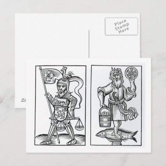 Hermensul of Irmensul (links) en Crodon (rechts) i Briefkaart (Voorkant / Achterkant)