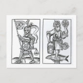 Hermensul of Irmensul (links) en Crodon (rechts) i Briefkaart (Voorkant)