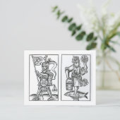 Hermensul of Irmensul (links) en Crodon (rechts) i Briefkaart (Staand voorkant)