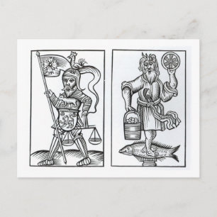 Hermensul of Irmensul (links) en Crodon (rechts) i Briefkaart