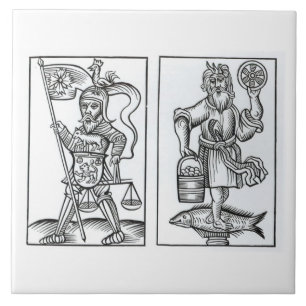 Hermensul of Irmensul (links) en Crodon (rechts) i Tegeltje