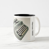 Hermes 3000 typemachine - 1970 tweekleurige koffiemok (Voorkant rechts)