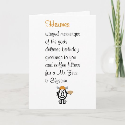 Hermes A Funny Happy Birthday Poem Kaart (Voorkant)