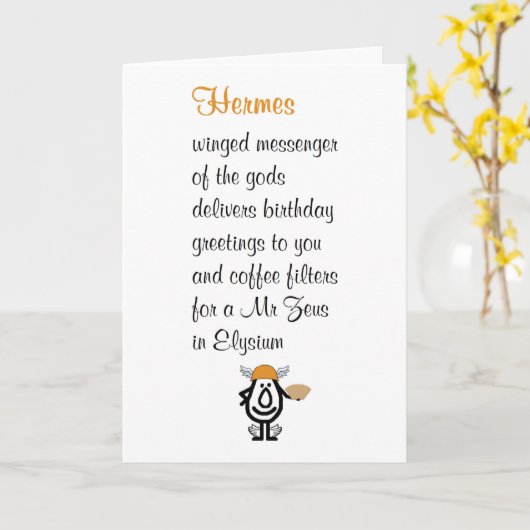 Hermes A Funny Happy Birthday Poem Kaart (Gele Bloem)