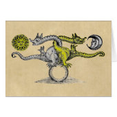 Hermes Bird Dragons Wenskaart (Voorkant Horizontaal)