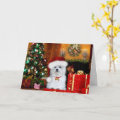 Hermes het Maltese kerst Wenskaart Kaart (Gele Bloem)